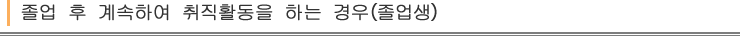 졸업 후 계속하여 취직활동을 하는 경우(졸업생)